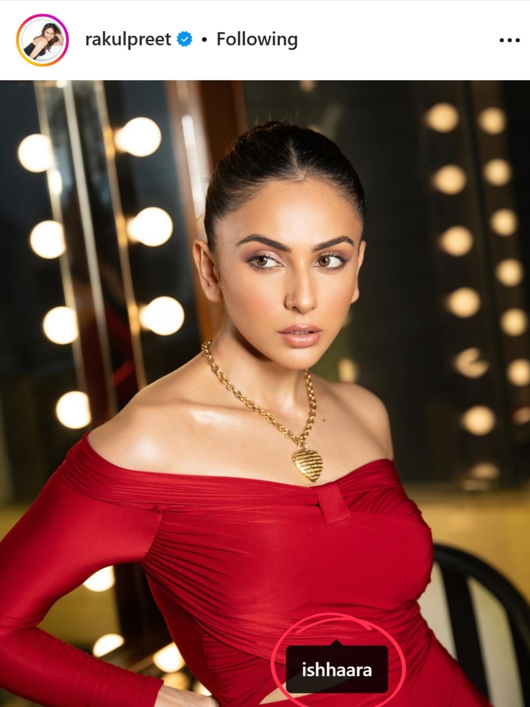 Ishhaara Rakul Preet Singh In Gold Dome Ring