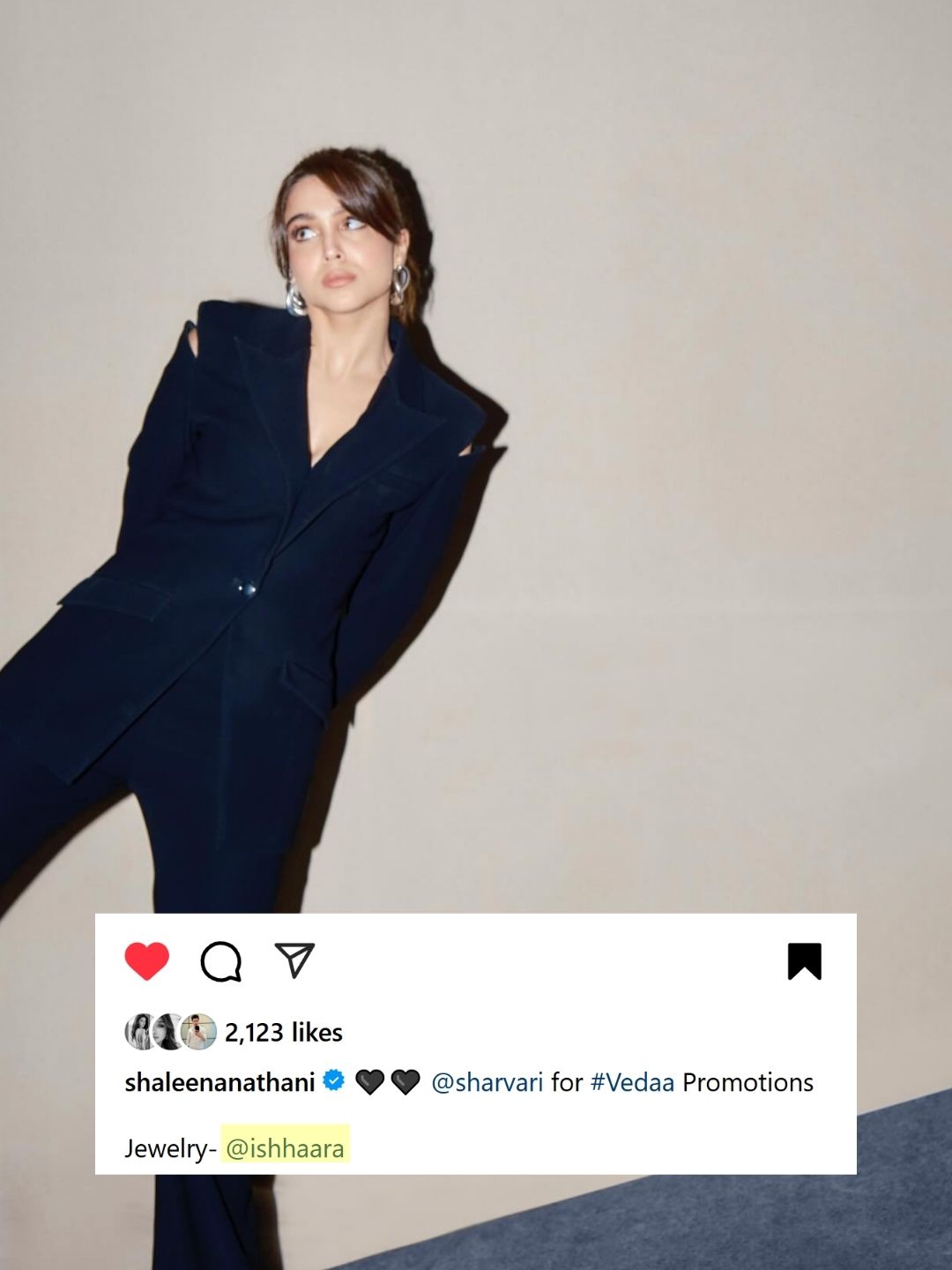 Ishhaara Sharvari Wagh In Dual Drop Ring