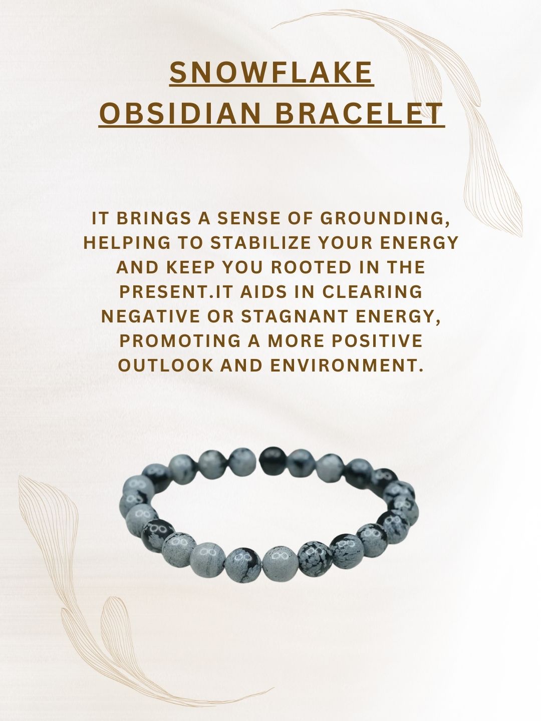 Ishhaara Snowflake Obsidian Bracelet