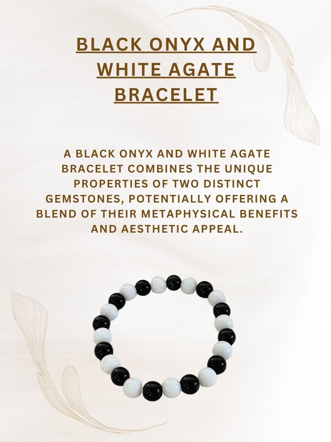 Ishhaara Black Onyx And White Agate Bracelet