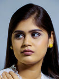 Ishhaara Pearl Statement Studs Mustard Yellow