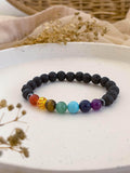 Ishhaara 7 Chakra And Lava Stone Crystal Bracelet