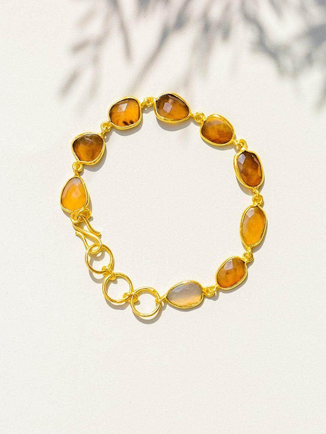 Ishhaara Aaliyah In Tiger Eye Sparkler Bracelet