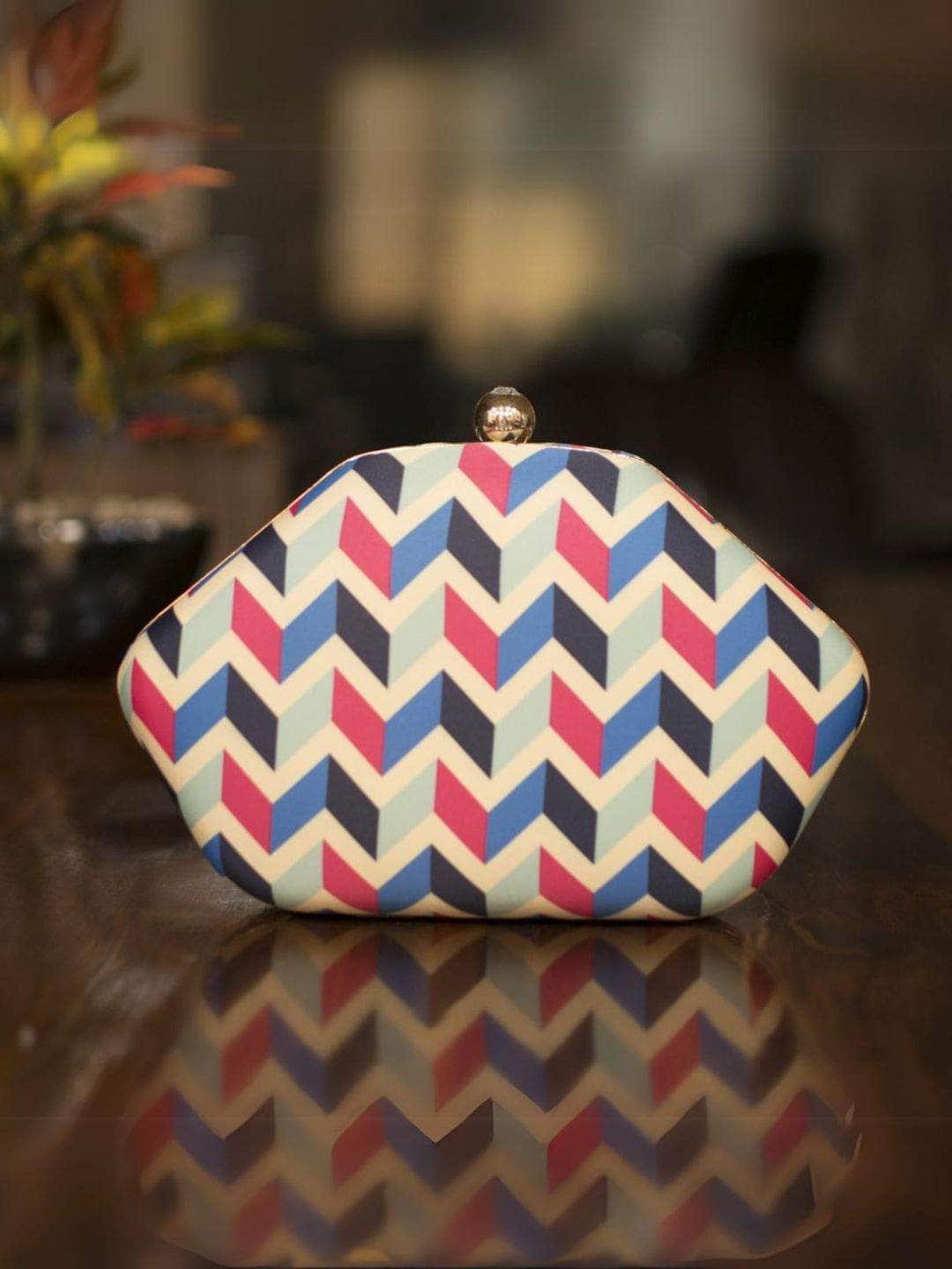 Ishhaara Abstract Techno Pattern Clutch