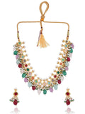 Ishhaara Ad Multi Color Kundan Necklace Set