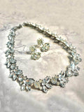 Ishhaara Akshaya Hariharan In Leaf Crystal Necklace With Earring Silver