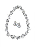 Ishhaara Akshaya Hariharan In Leaf Crystal Necklace With Earring Silver