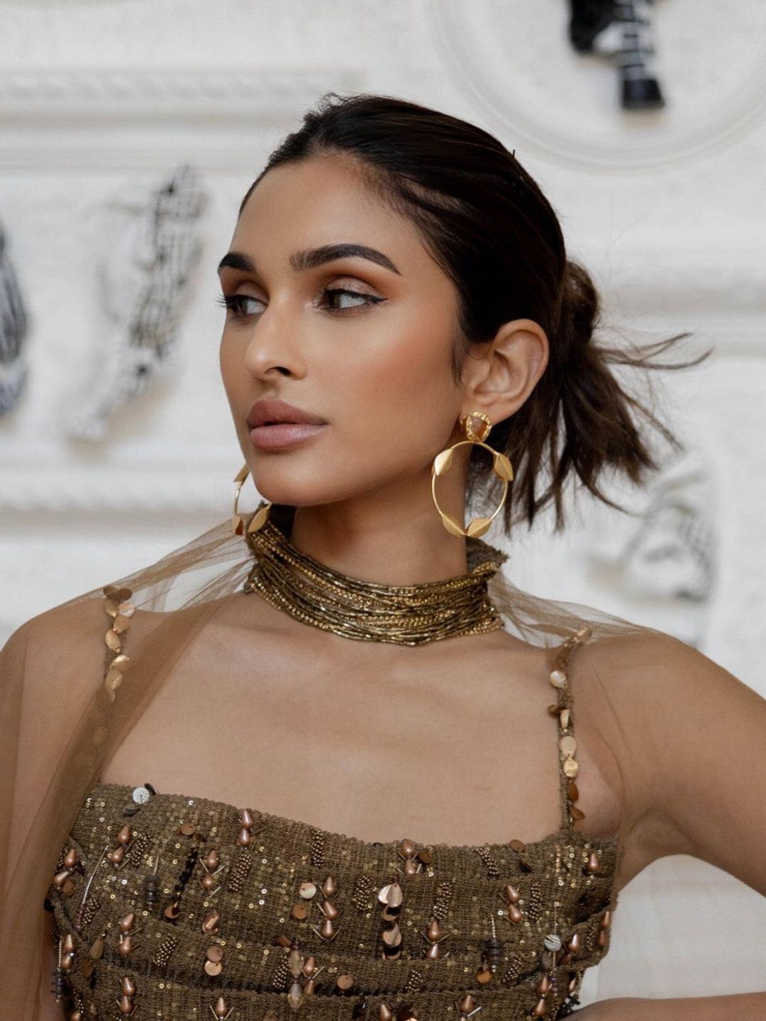 Ishhaara Alaviaa In Textured Pearl Earrings