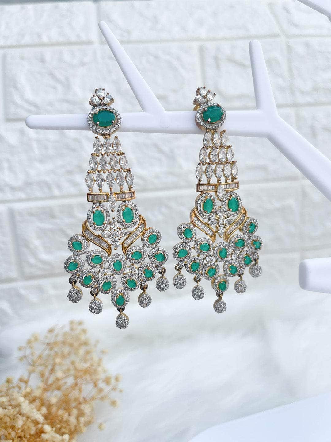 Ishhaara American Diamond Statement Luxury Earrings