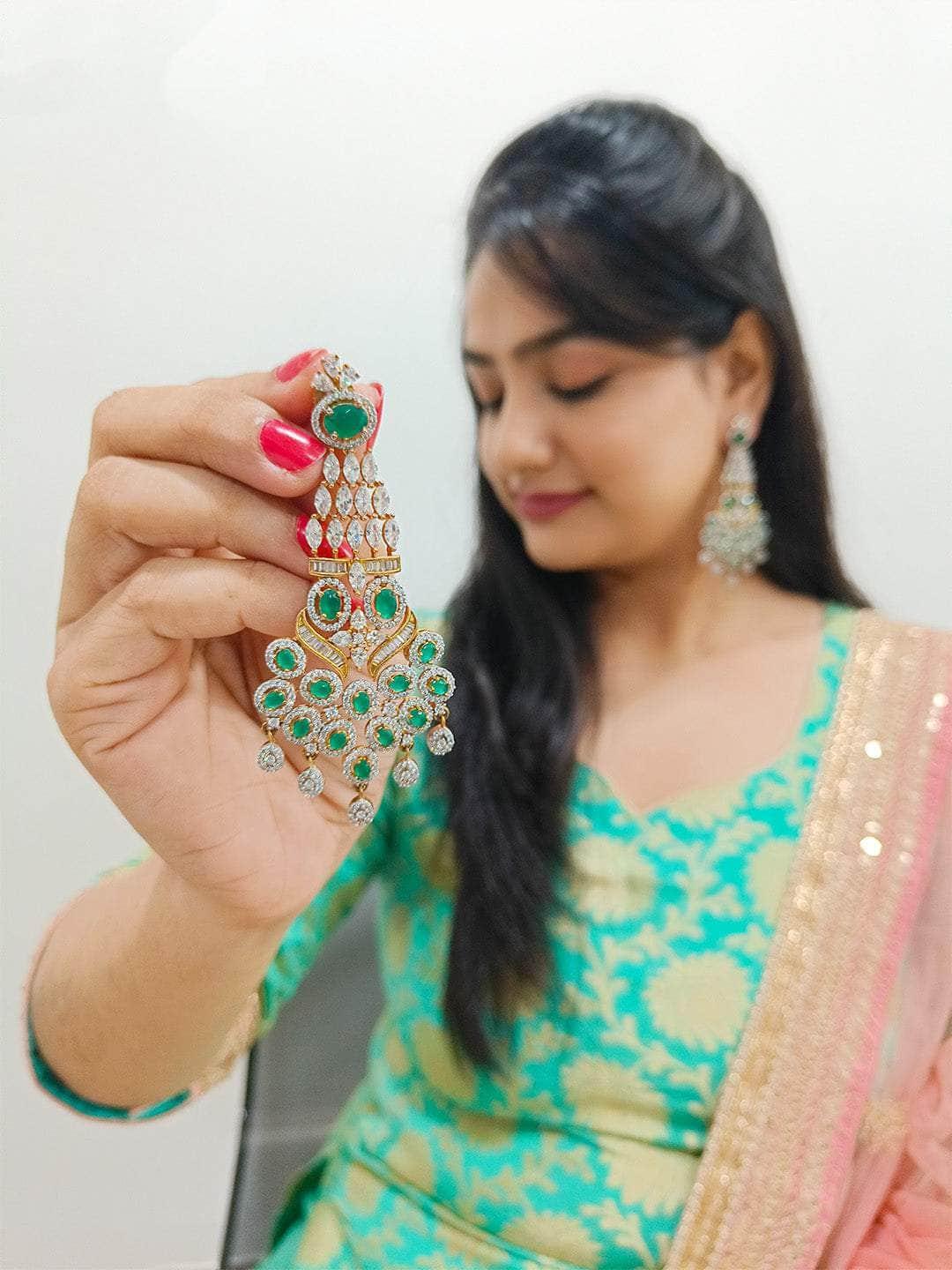 Ishhaara American Diamond Statement Luxury Earrings