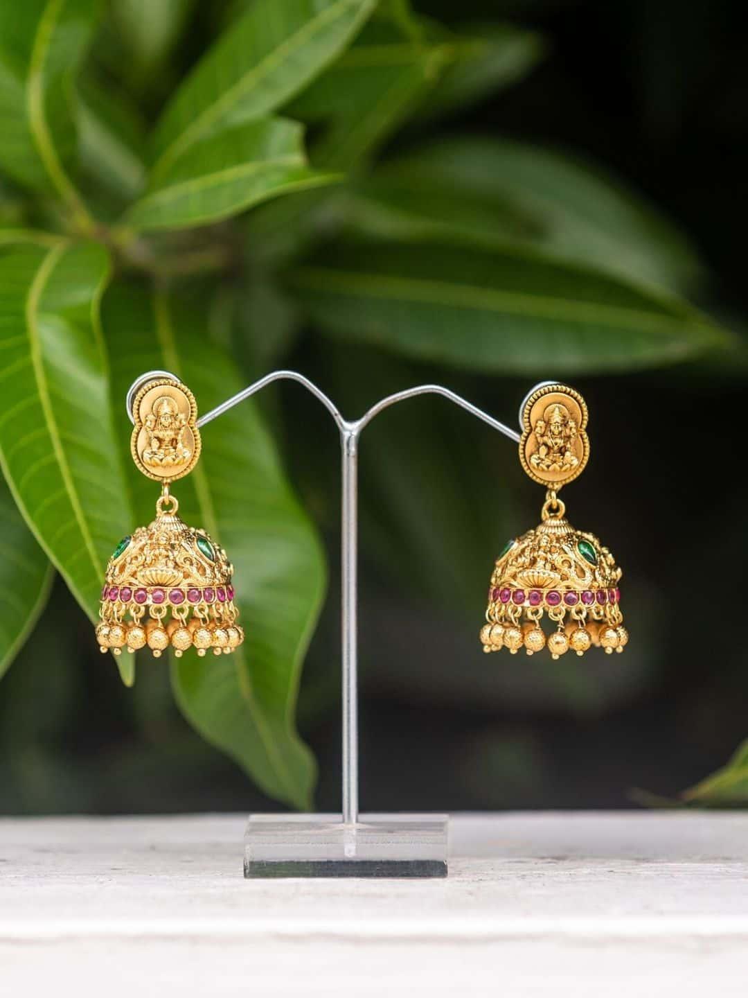 Ishhaara Antique Lakshmi Jhumka