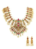 Ishhaara Antique Lakshmi Necklace Temple Jewellery Set