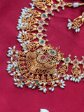 Ishhaara Antique Lakshmi Necklace Temple Jewellery Set