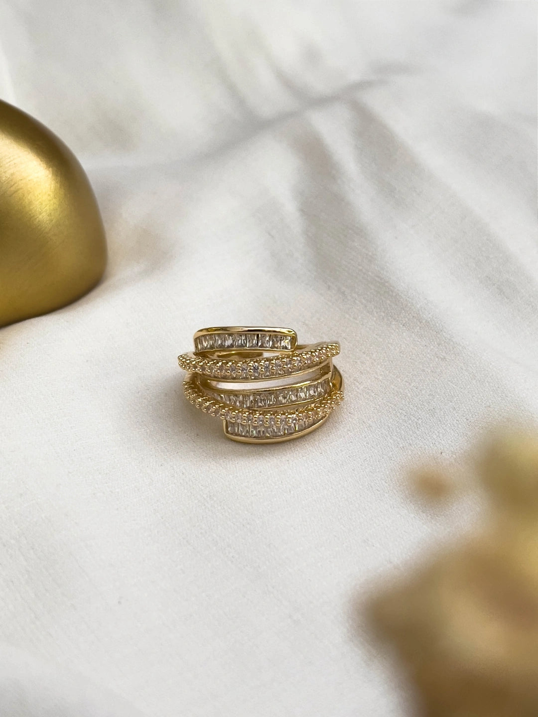 Ishhaara Baguette Multi Band Crystal Fashion Ring