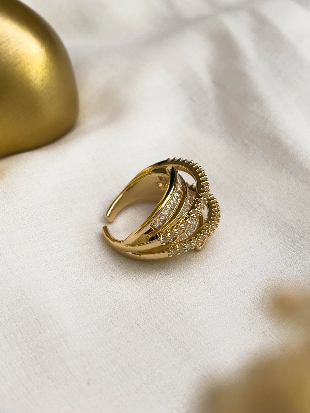 Ishhaara Baguette Multi Band Crystal Fashion Ring