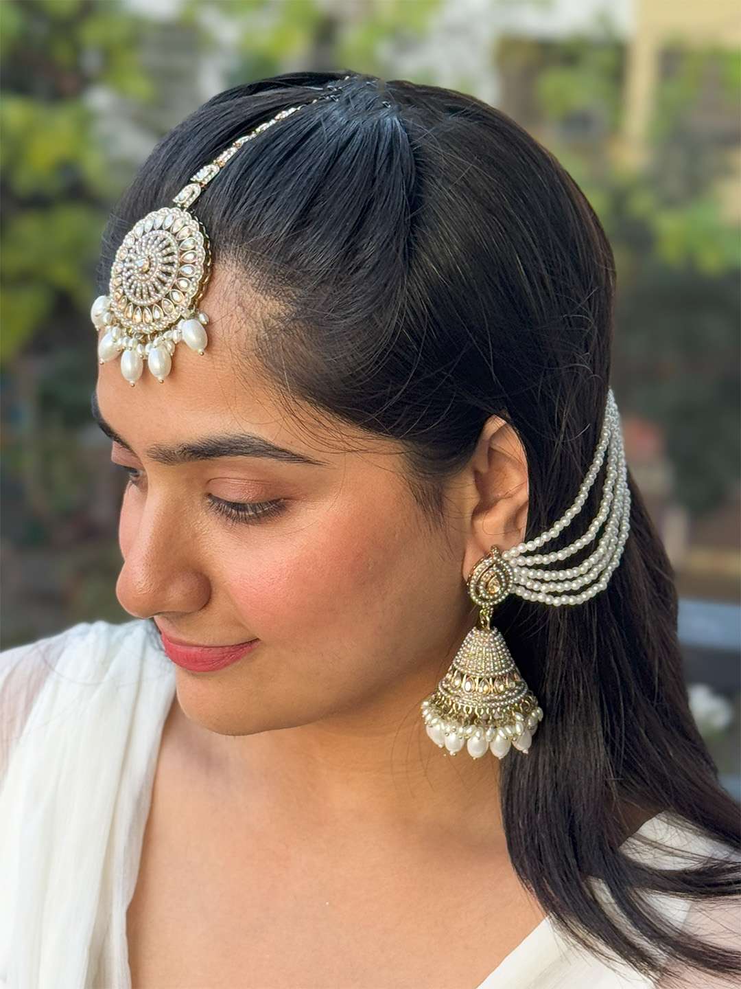 Hair Chain Earrings Bahubali Chain Set Buy Asmitta Bahubali