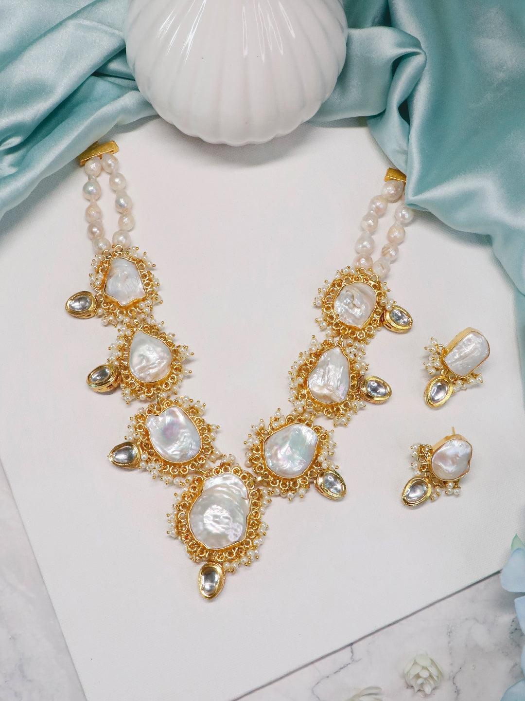 Ishhaara Baroque Pearl Statement Necklace
