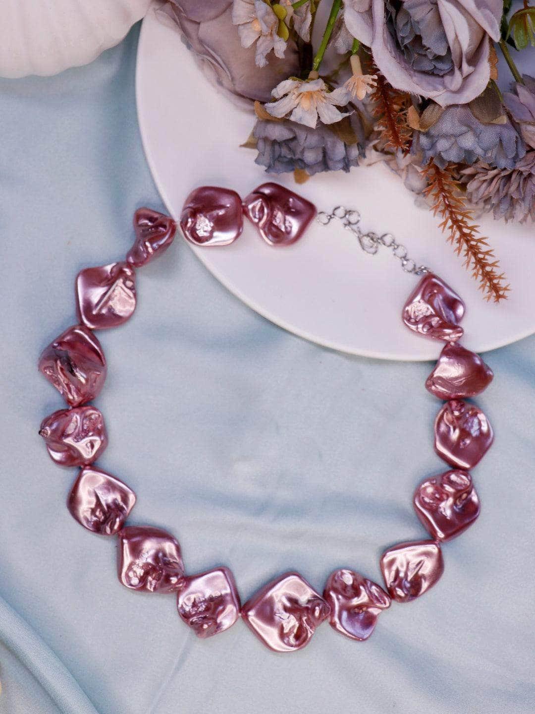 Ishhaara Baroque Statement Necklace Violet