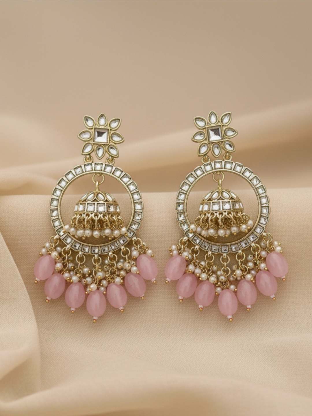 Ishhaara Bead Tassel Jhumka Drop Earrings