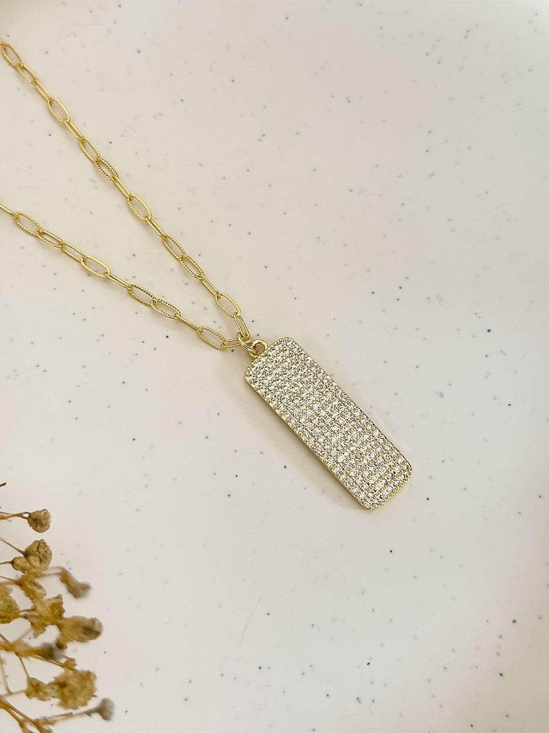 Ishhaara Beaded Rectangle Pendant Necklace