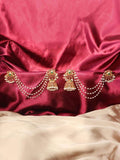 Ishhaara Beautiful Kempu Peacock Jhumka With Ear Chain
