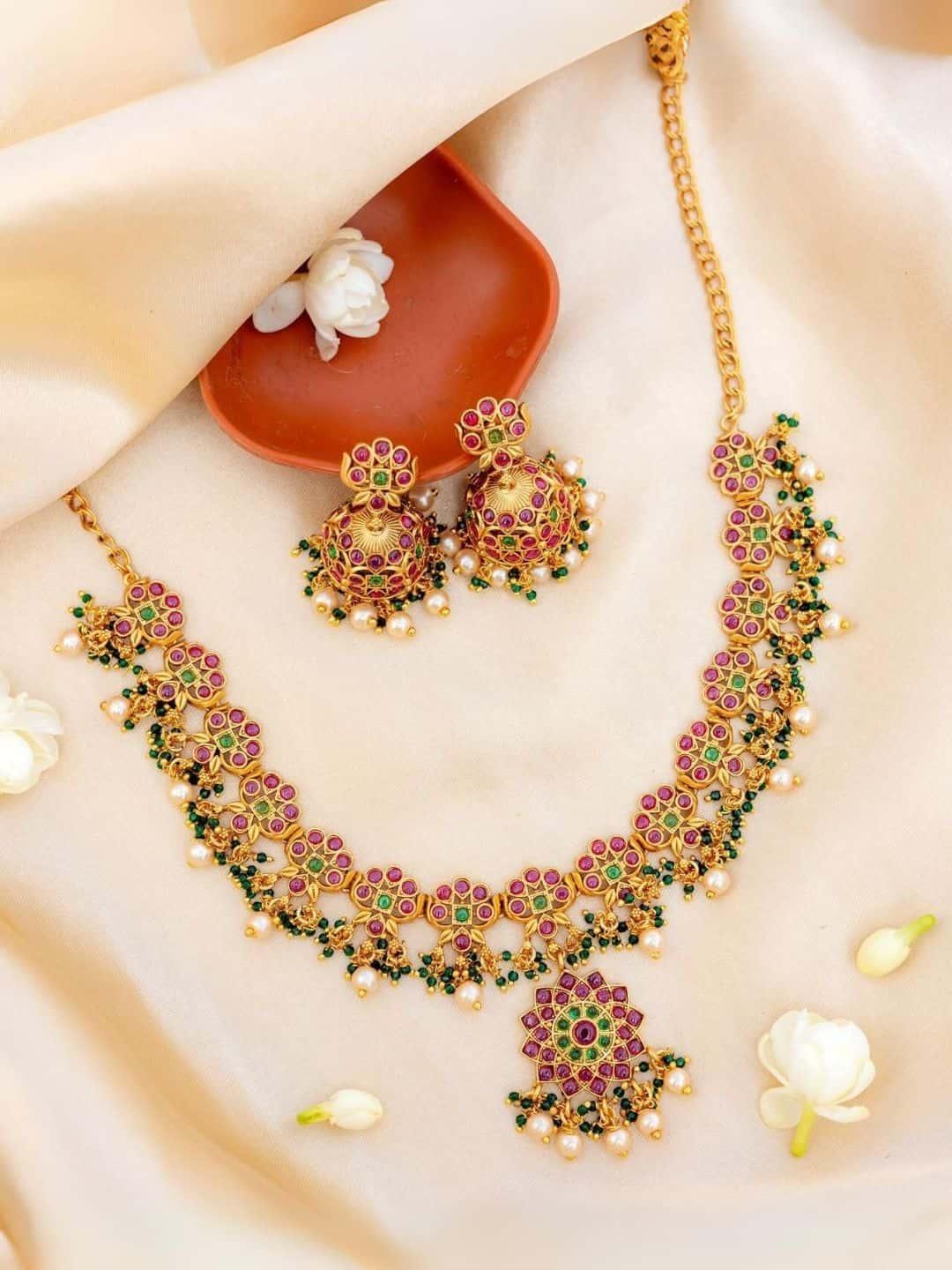 Ishhaara Beautiful Real Kemp Motif Choker