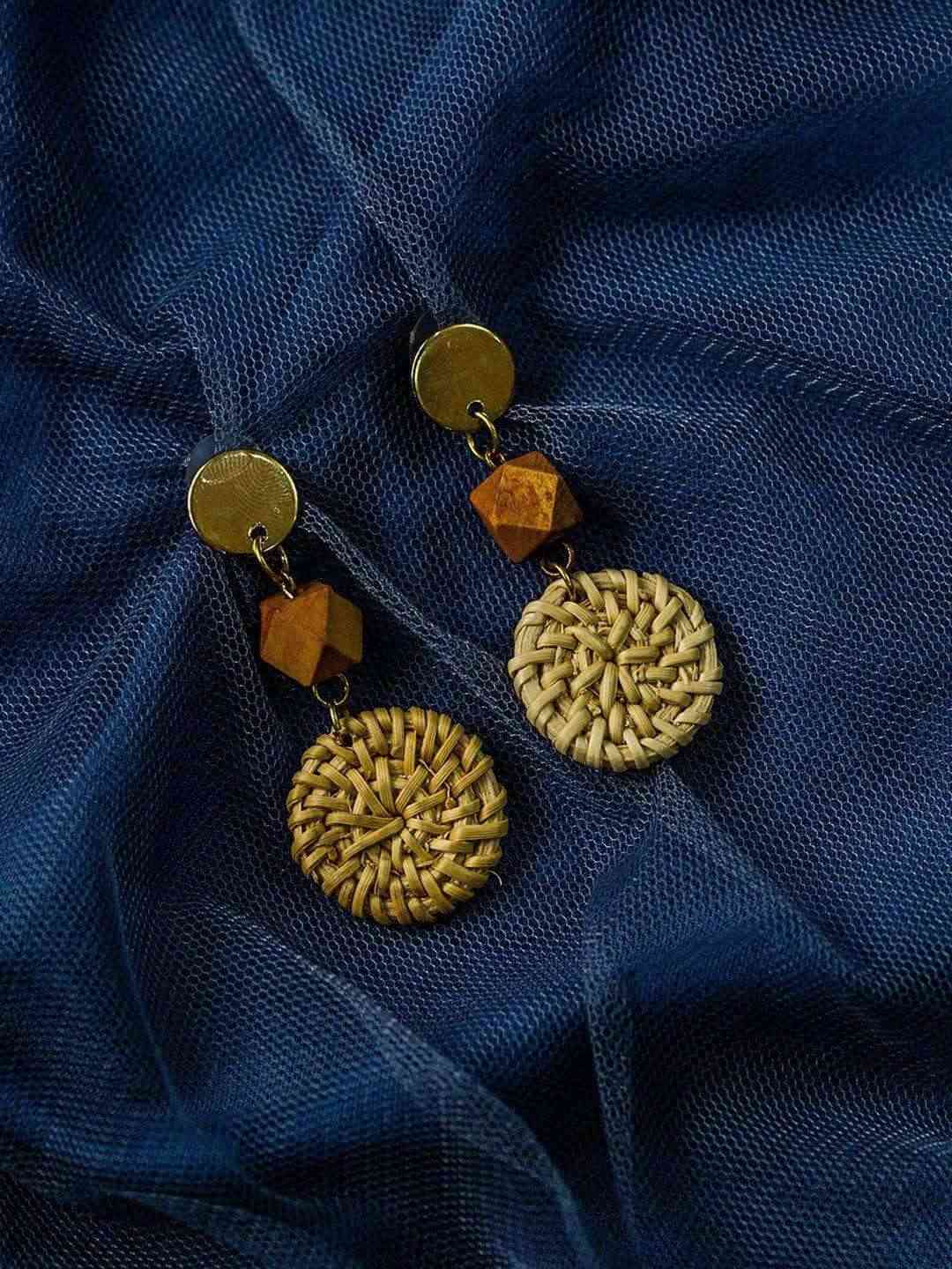 Ishhaara Jovita George In Bamboo Earrings Beige