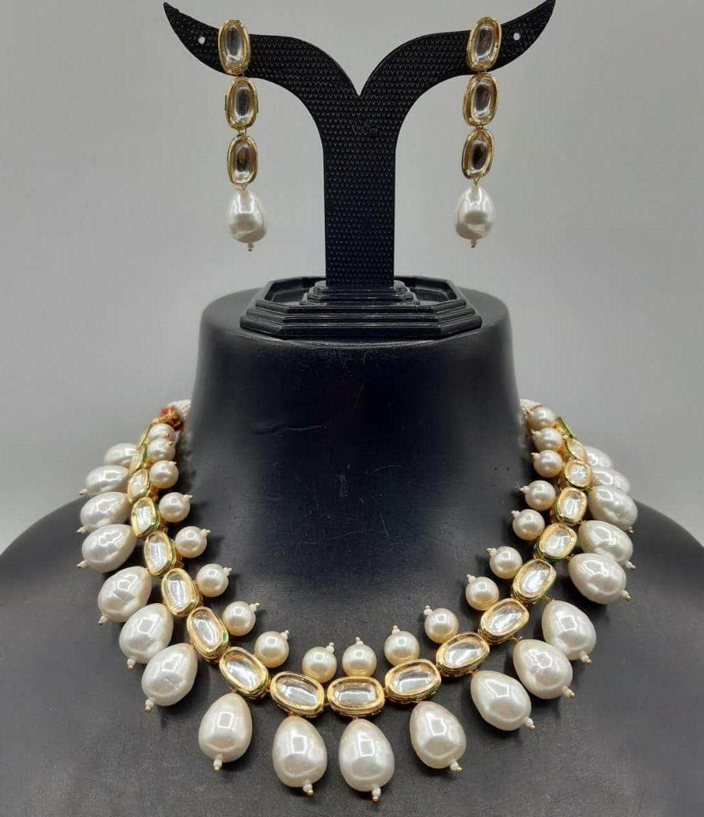 Ishhaara Big Pearl Drop Kundan Set