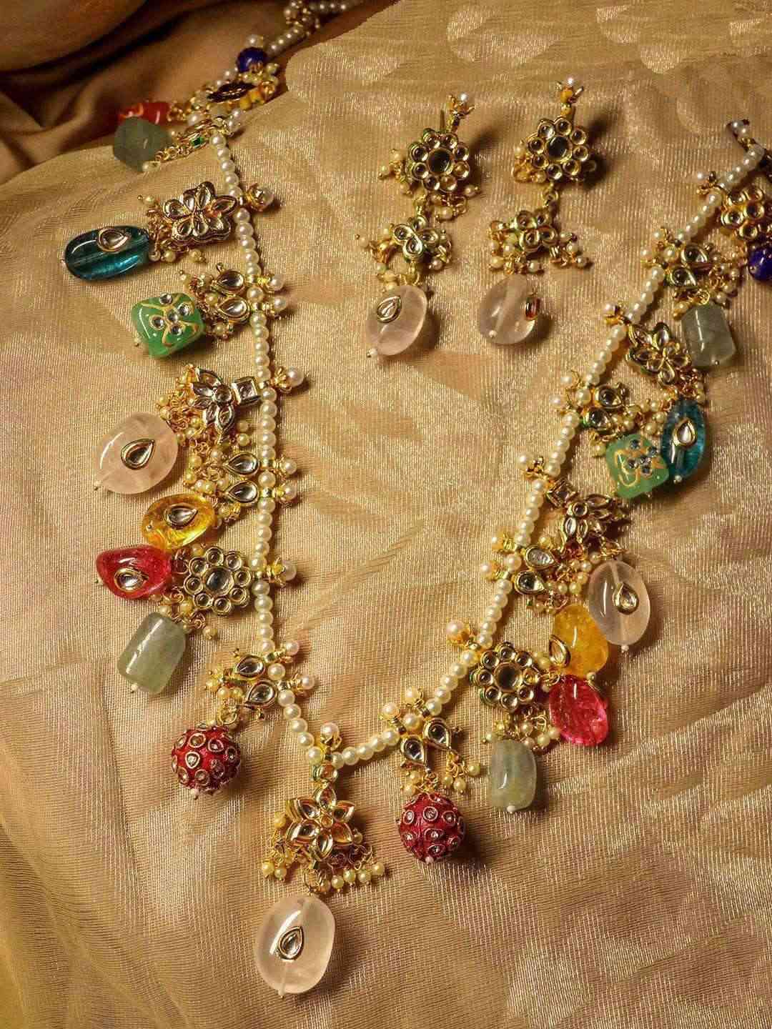 Ishhaara Bindya Talluri In Multi Beaded Long Necklace