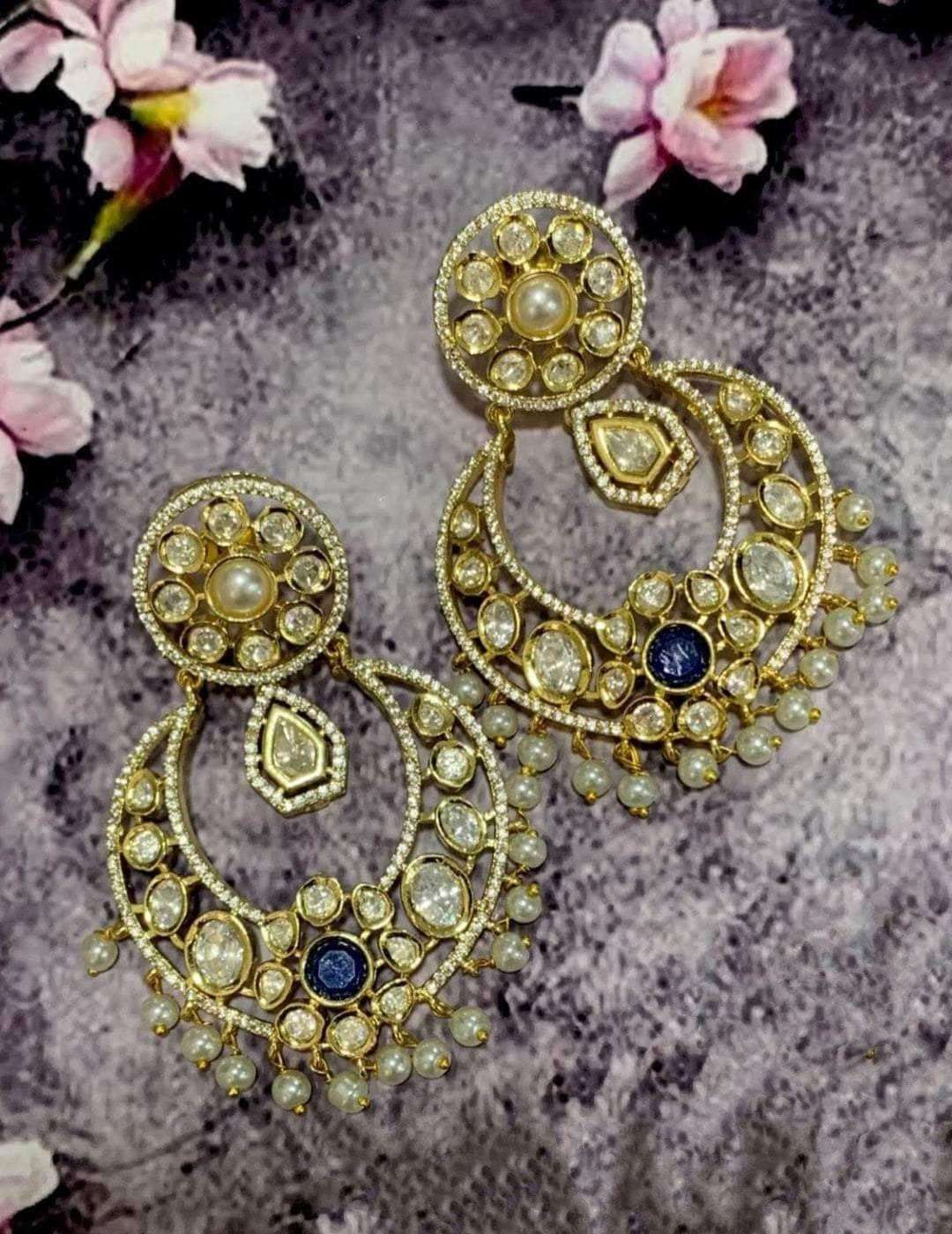 Ishhaara Chandbali Moti Kundan Earring