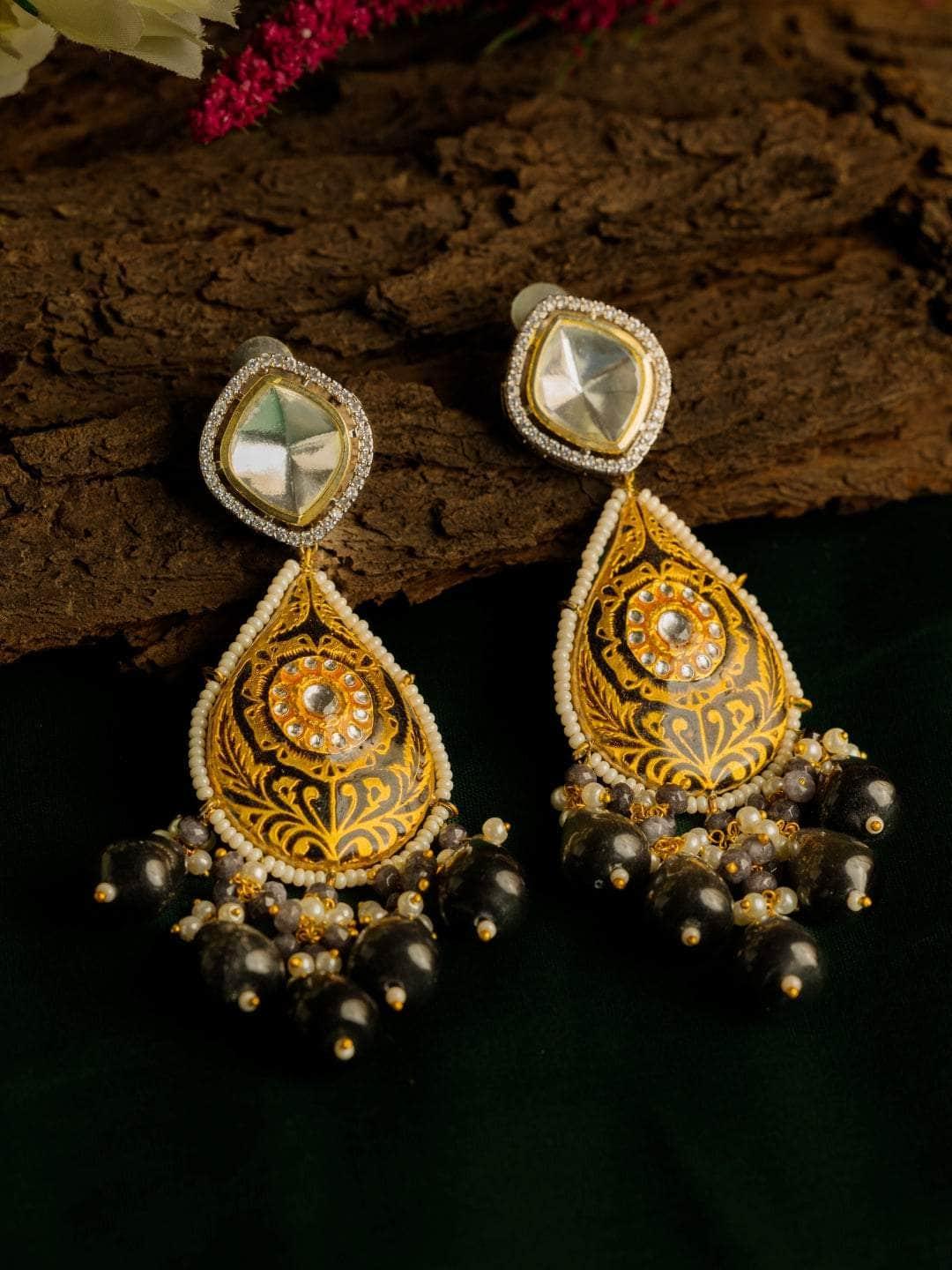 Ishhaara Hand Painted Meenakari Monalisa Beeds Earring