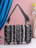 Ishhaara Black Mala Flap Clutch Bag