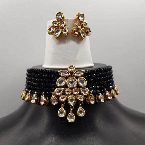Onex Kundan Choker Necklace Set With Drops - Main Image