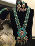 Ishhaara Big Precious Stone Pendant Long Necklace