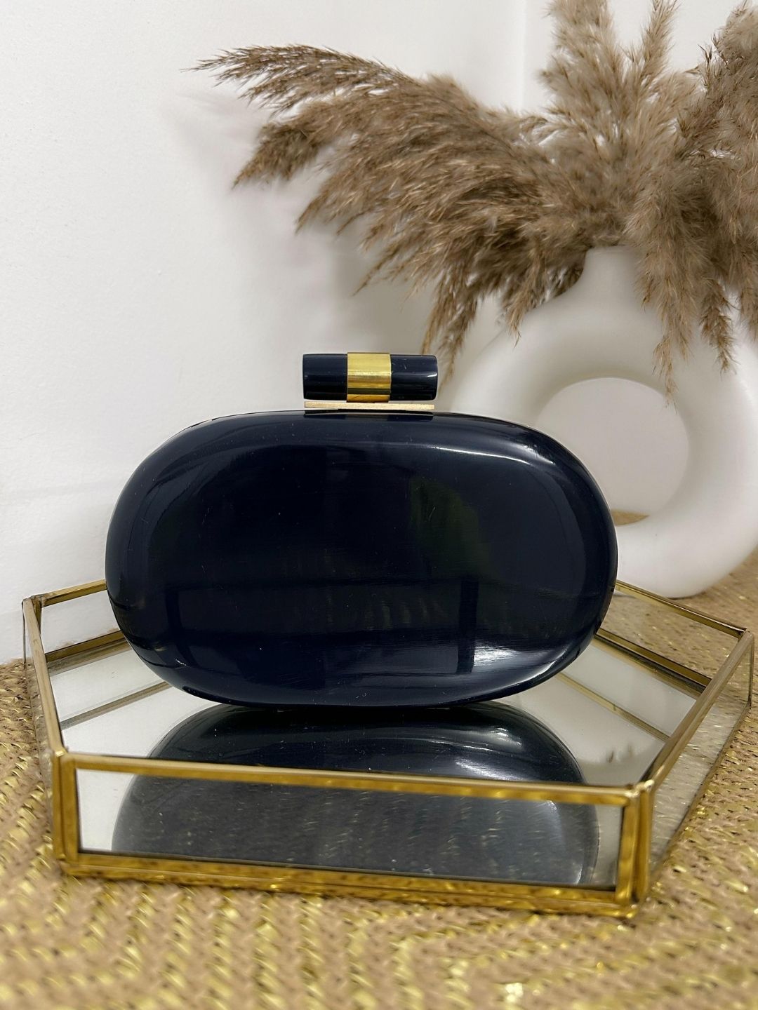 Ishhaara Blue Capsule Resin Clutch Bag