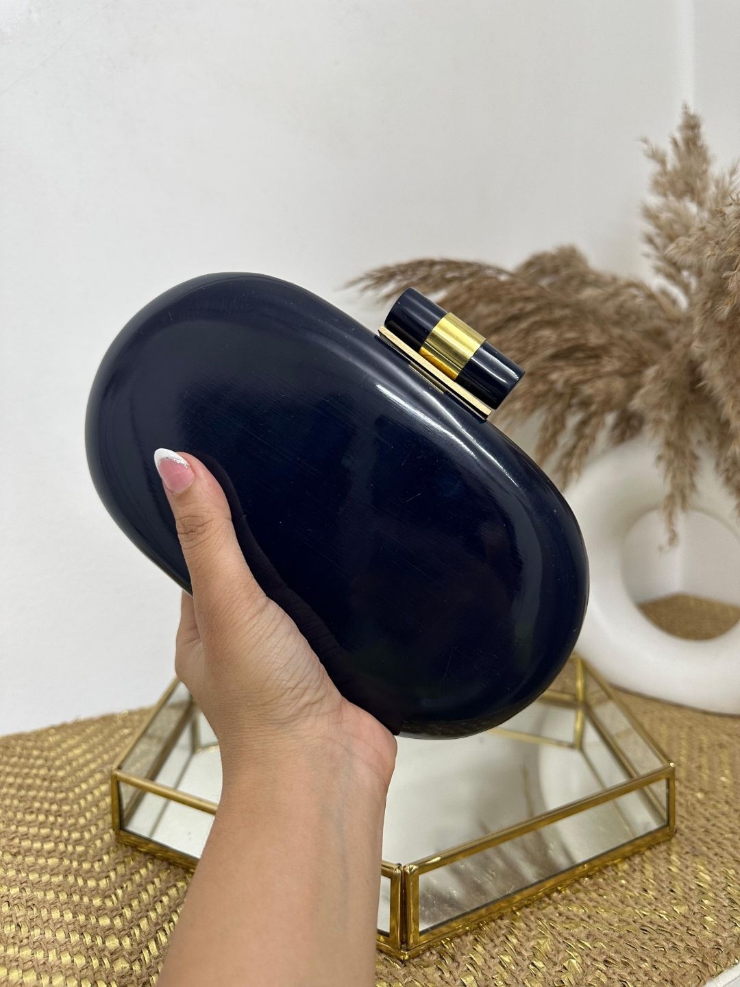 Ishhaara Blue Capsule Resin Clutch Bag