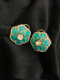 Ishhaara Designer Polki Stud Earrings