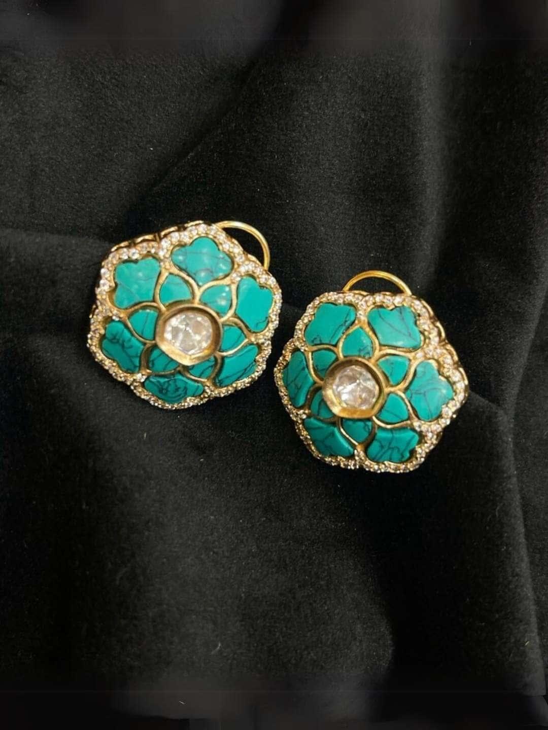 Ishhaara Designer Polki Stud Earrings