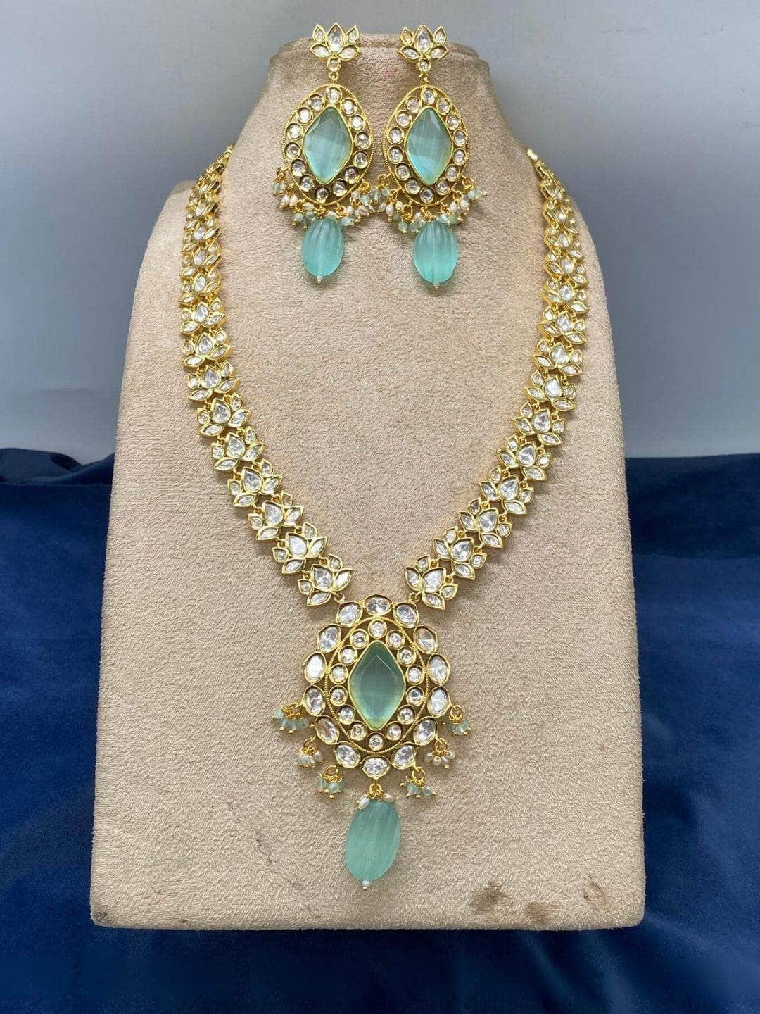 Ishhaara Drop Shaped Heavy Kundan Long Necklace Set