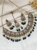 Ishhaara Blue Elegant Kundan And Meenakari Choker Necklace