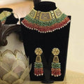 Ishhaara Golden Stencil Meena Multi Layered Coral Set