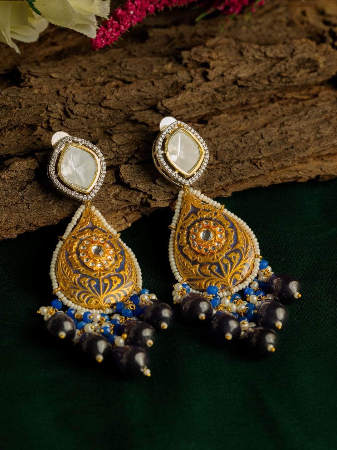 Ishhaara Hand Painted Meenakari Monalisa Beeds Earring
