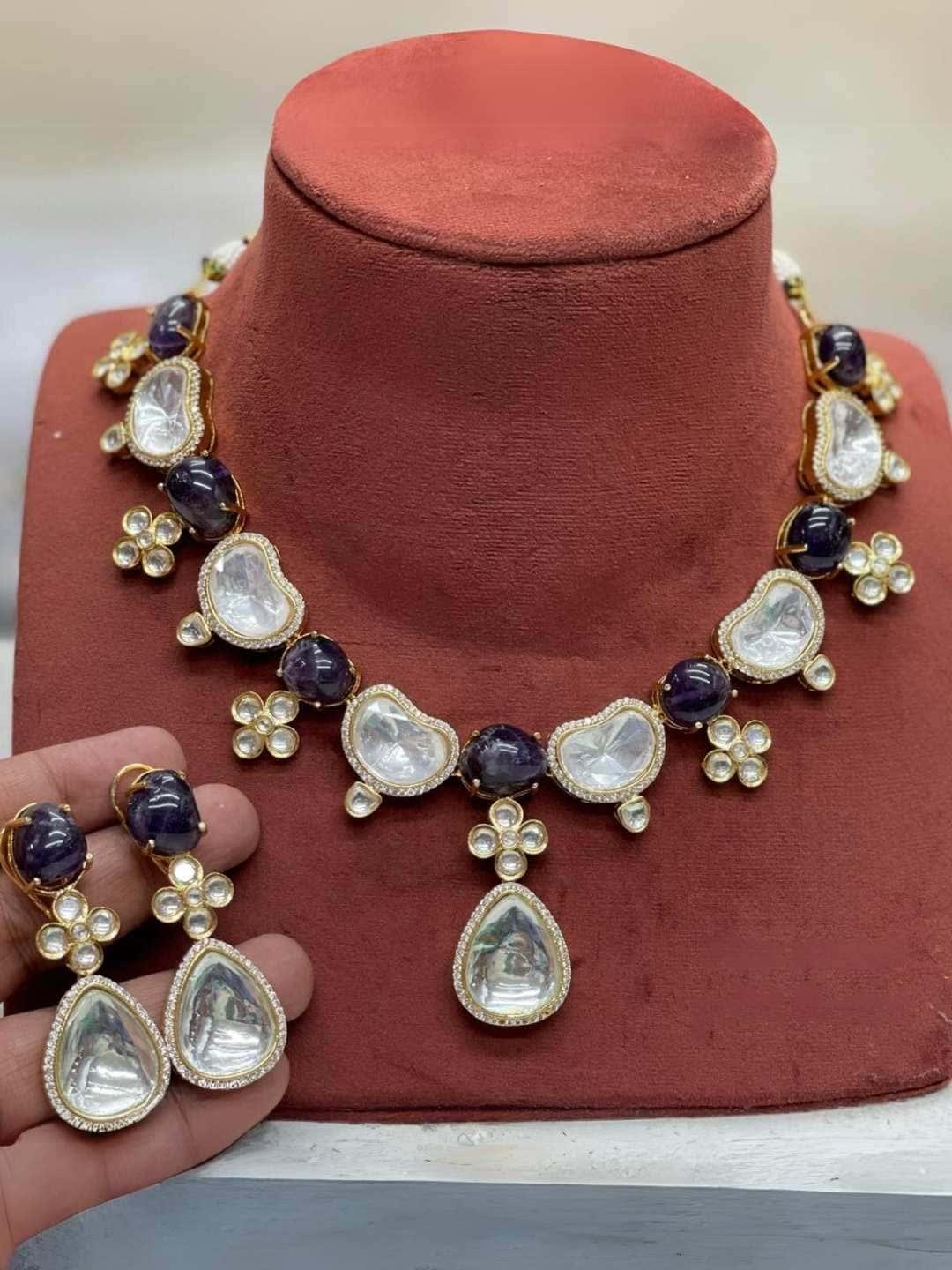 Ishhaara Heart Shaped Polki Studded Choker Necklace