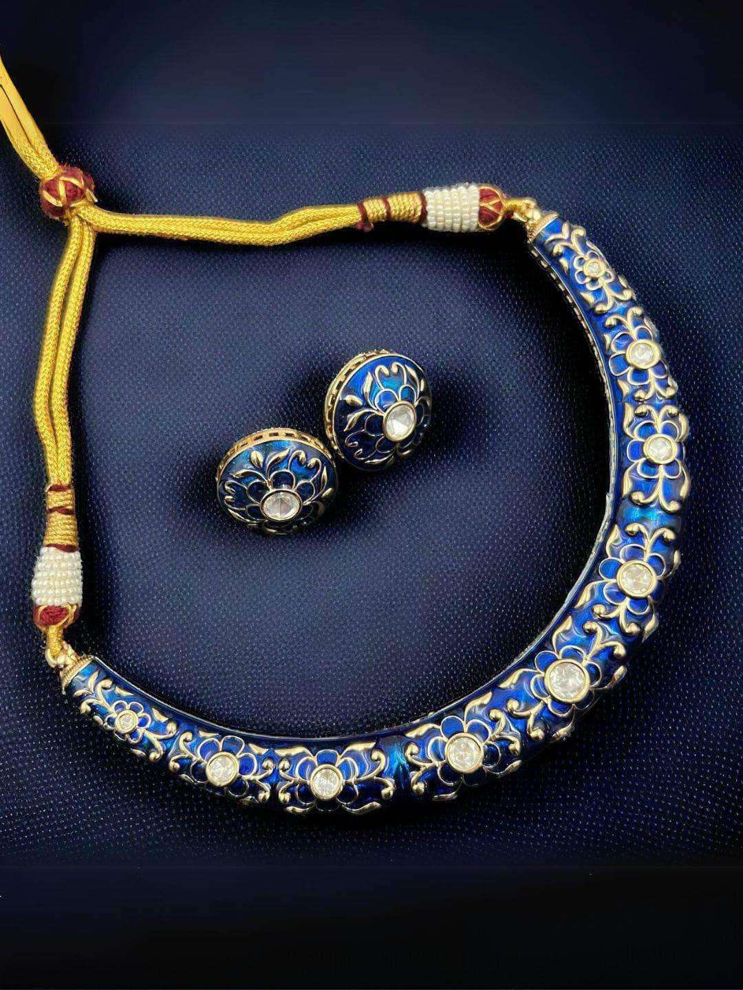 Ishhaara Kundan Hasli Meena Necklace Set