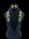 Ishhaara Blue Multi Layered Meenakari Worked Long Necklace
