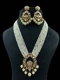 Ishhaara Blue Polki Kundan Ad Stone Victorian Style Long Necklace
