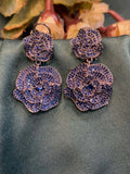 Ishhaara Blue Rose Tinted Danglers