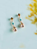 Ishhaara Shweta Tripathi Sharma In Geometric 3Tiered Drop Earrings Blue