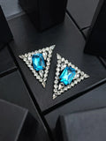 Ishhaara Blue Triangle Earring
