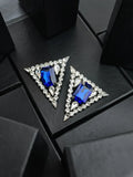 Ishhaara Blue Triangle Earring